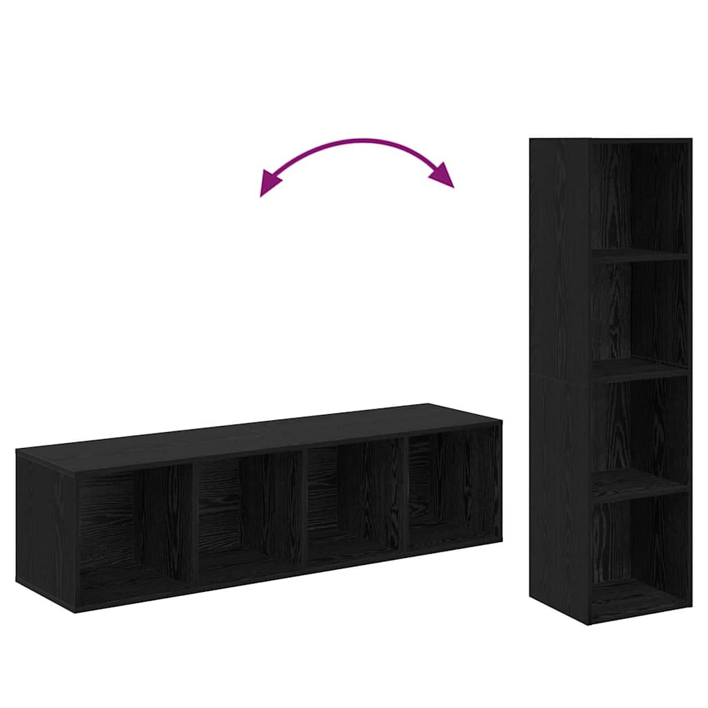 vidaXL Σετ επίπλου τηλεόρασης 2 pcs Μαύρη δρυς 37 x 37 x 142.5 εκ