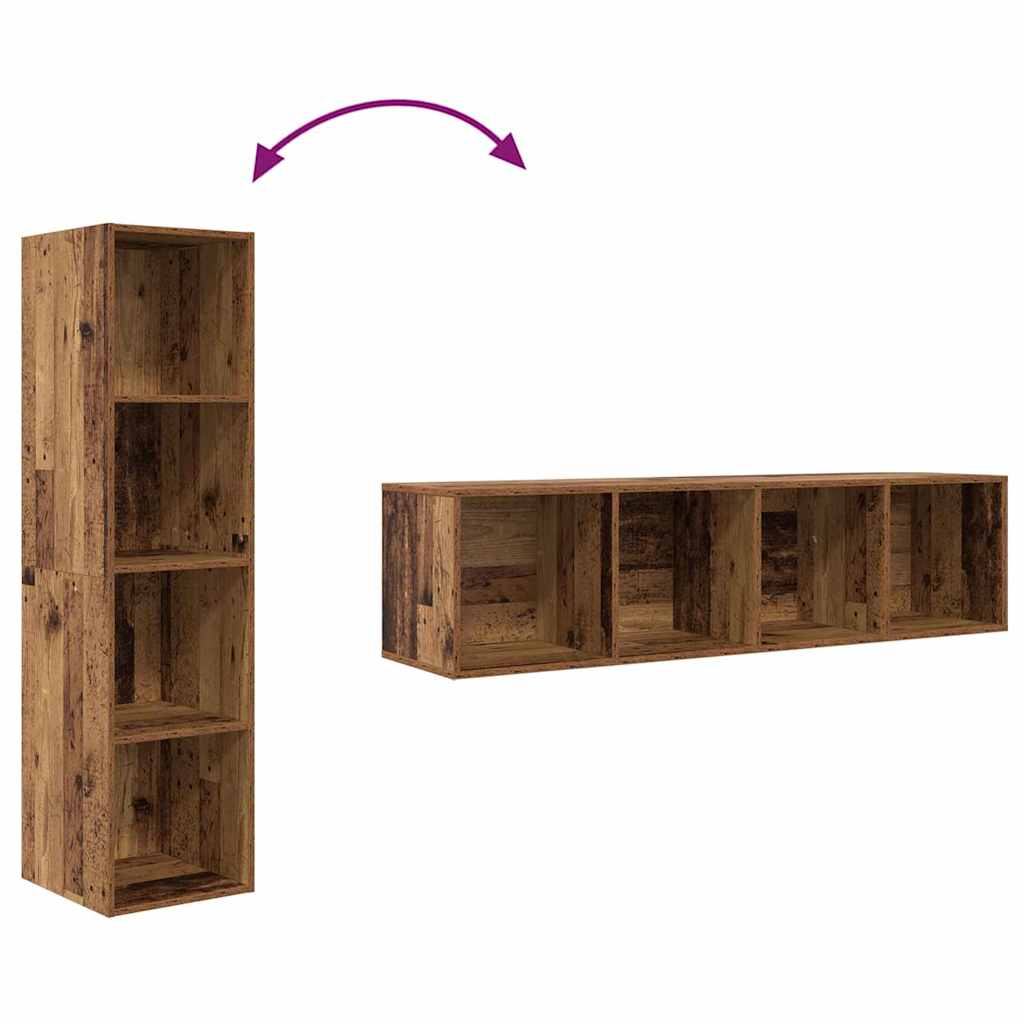 vidaXL Σετ επίπλου τηλεόρασης Επιτοίχιο 2 pcs Καφέ 37 x 37 x 142.5 εκ