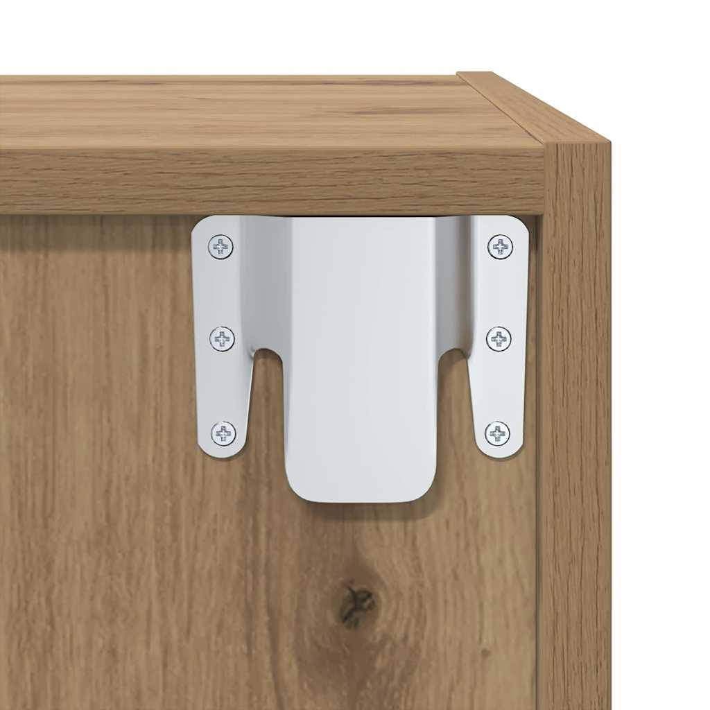 vidaXL Σετ επίπλου τηλεόρασης Επιτοίχιο 2 pcs Καφέ 37 x 37 x 142.5 εκ