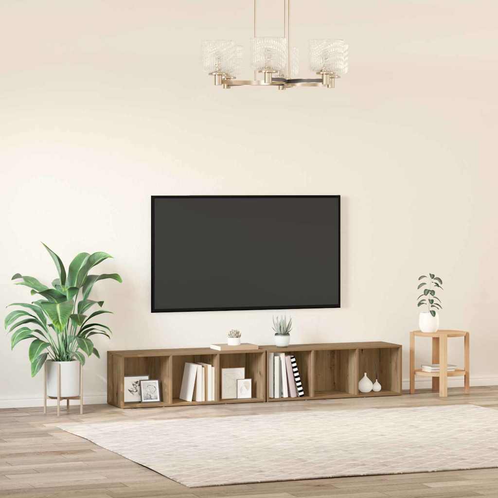 vidaXL Σετ επίπλου τηλεόρασης 2 pcs Artisan Oak 37 x 35 x 107 εκ