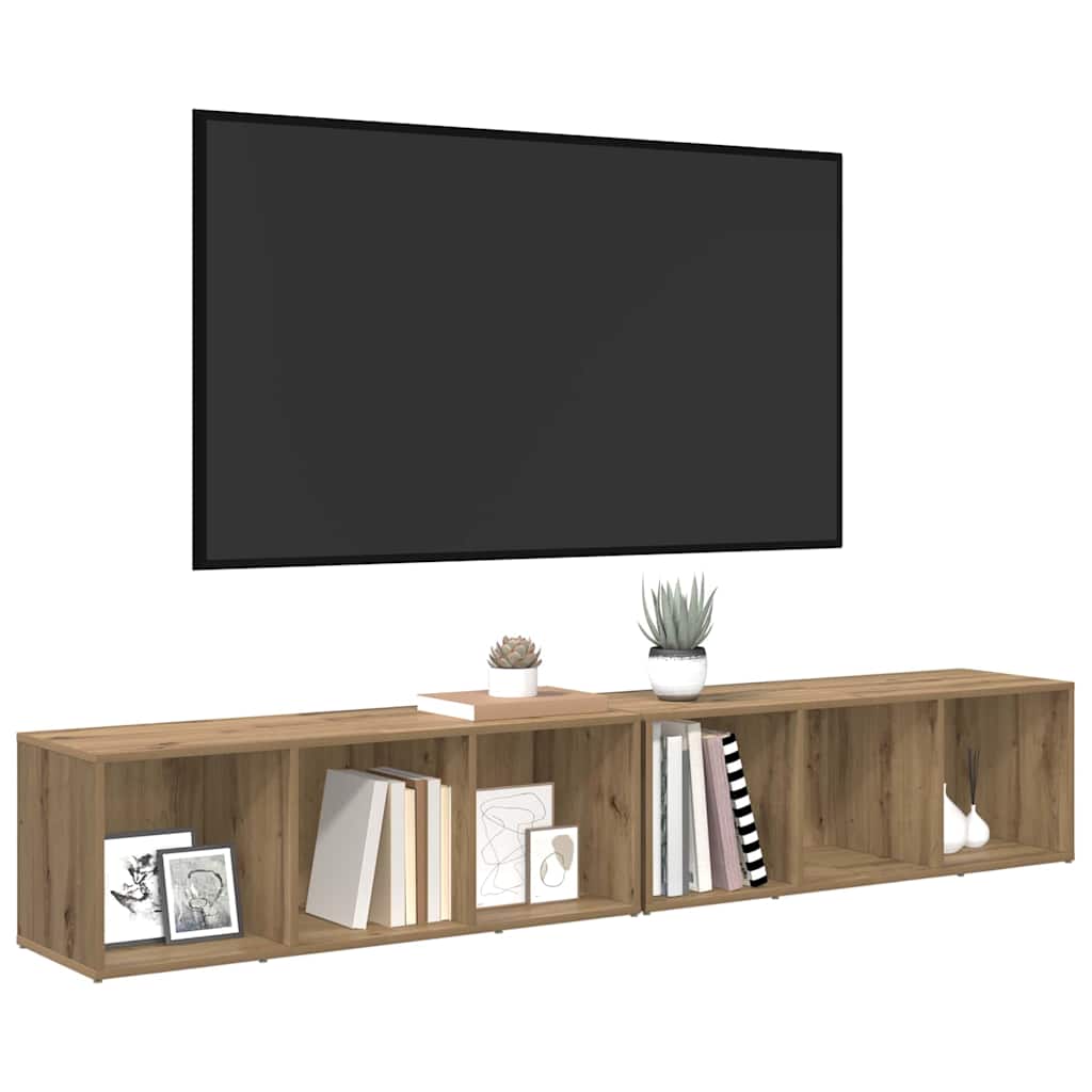 vidaXL Σετ επίπλου τηλεόρασης 2 pcs Artisan Oak 37 x 35 x 107 εκ