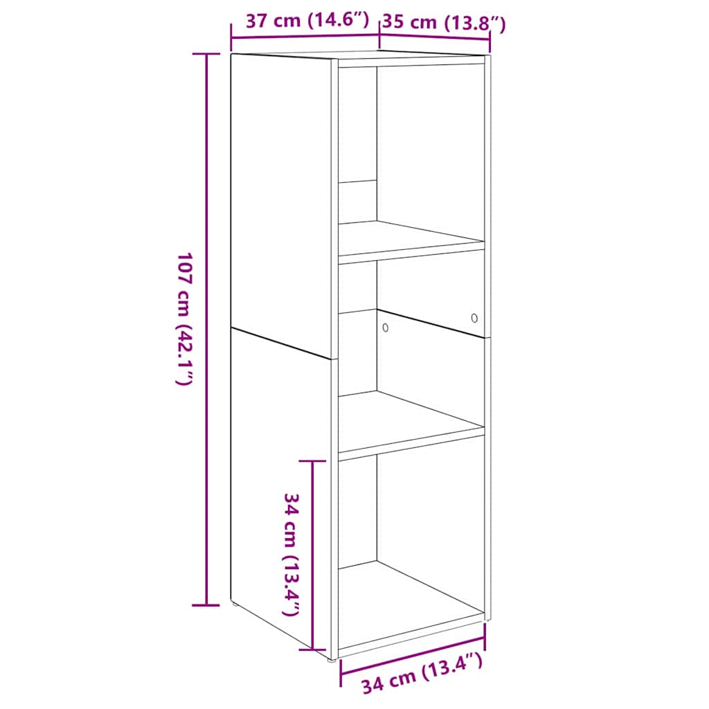 vidaXL Ντουλάπι TV 3 pcs artisan δρυς 37 x 35 x 107.5 εκ