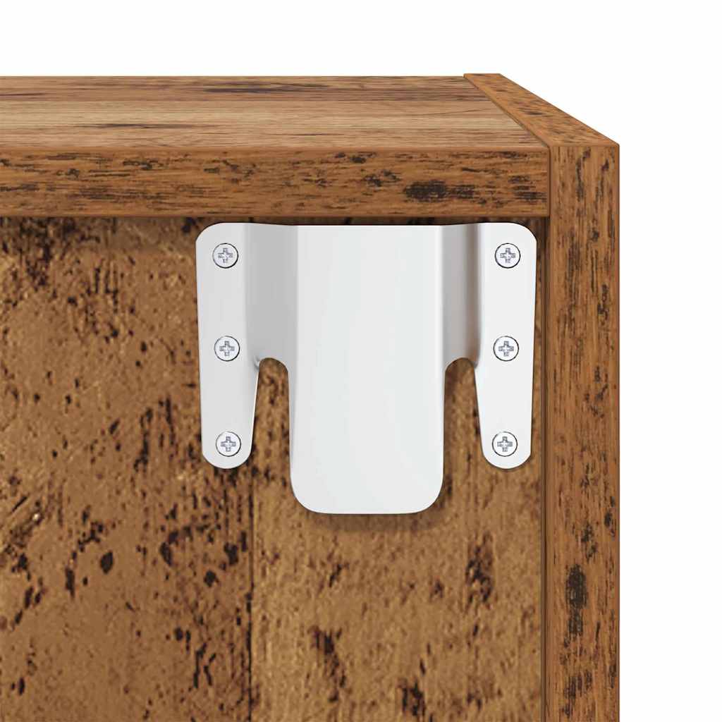 vidaXL Τηλεοπτική Κάβα Τοίχου 2 pcs Παλιό ξύλο 37 x 37 x 72 εκ