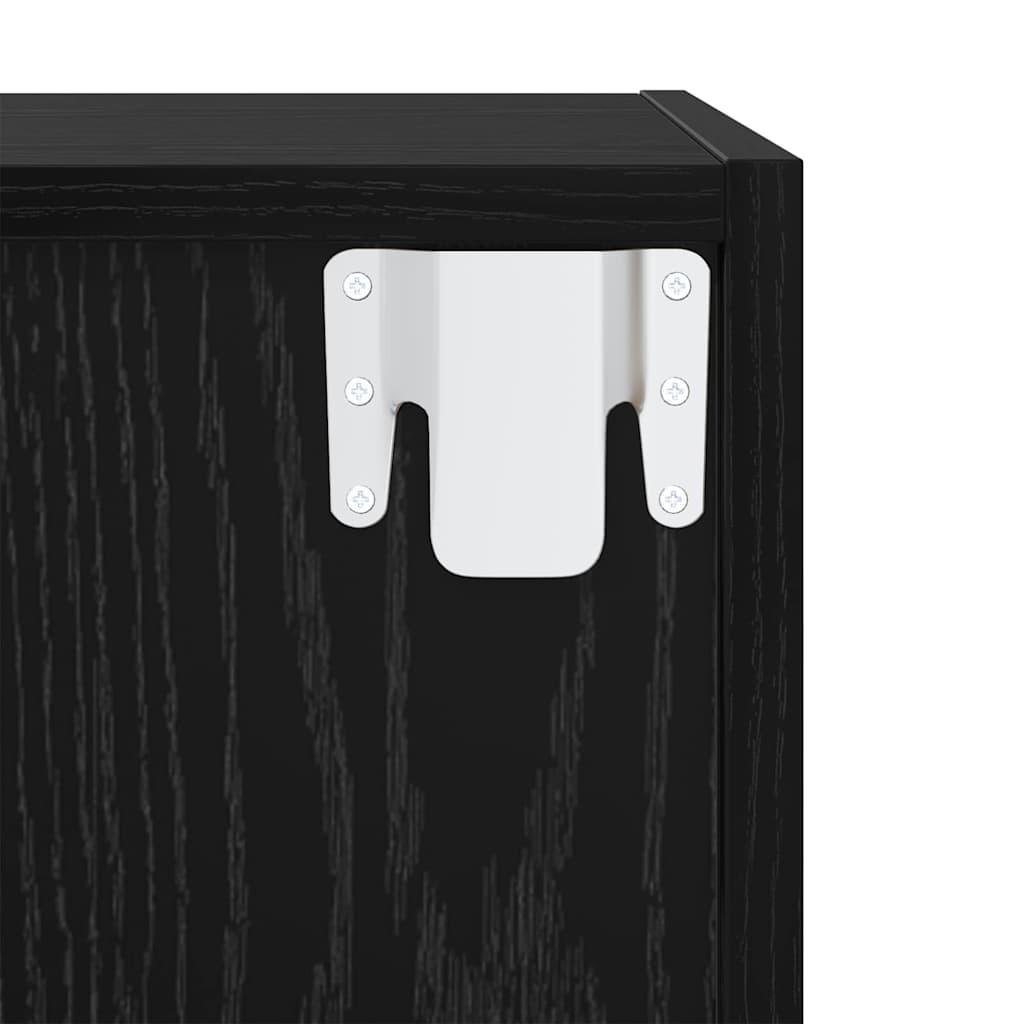 vidaXL Τηλεοπτική Κάβα Τοίχου 2 pcs Μαύρη Δρυς 37 x 37 x 72 εκ