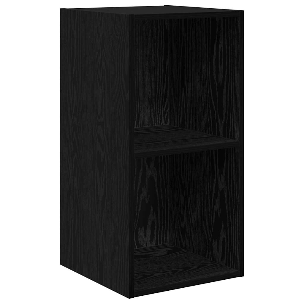 vidaXL Τηλεοπτική Κάβα Τοίχου 2 pcs Μαύρη Δρυς 37 x 37 x 72 εκ