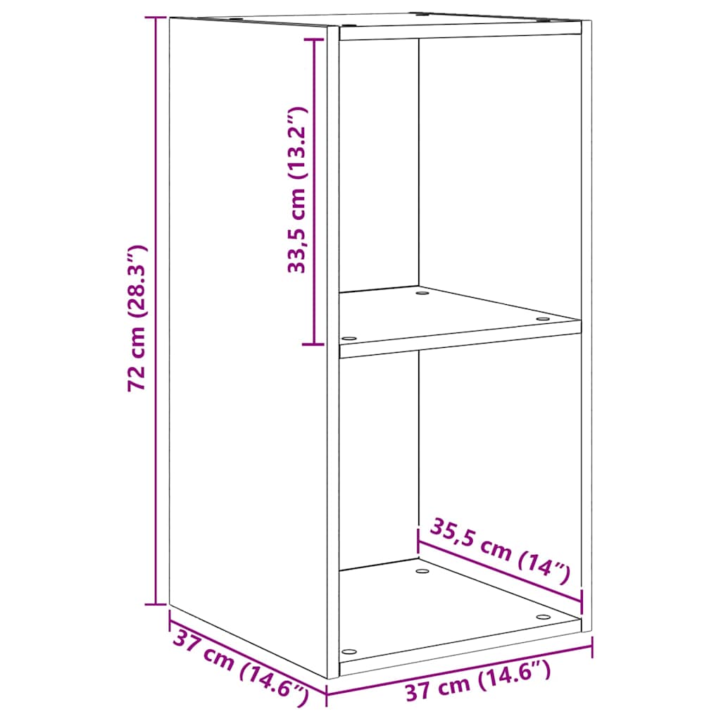 vidaXL Τηλεοπτική Κάβα Τοίχου 2 pcs Μαύρη Δρυς 37 x 37 x 72 εκ