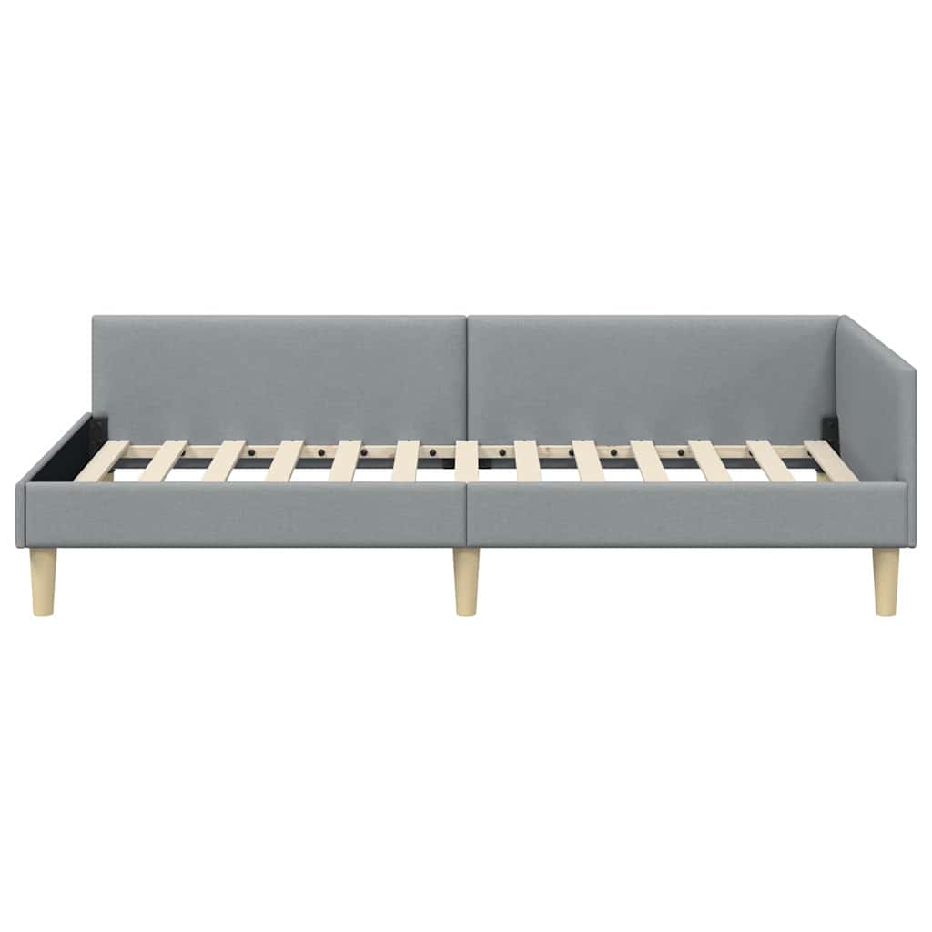 vidaXL Κρεβάτι Γωνίας Ανοιχτό γκρι 90 x 200 cm ύφασμα