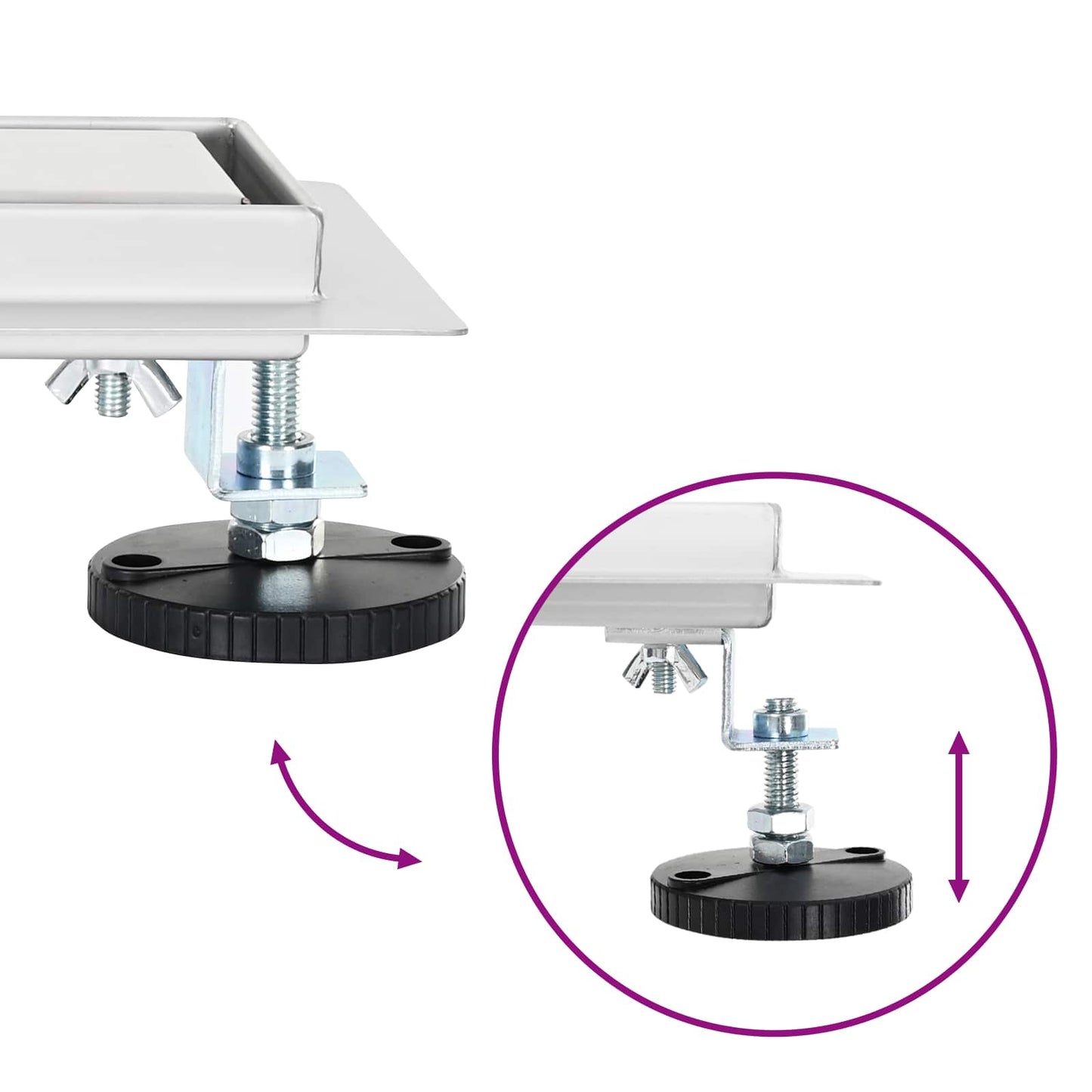 vidaXL Σιφόνι ντους 2-σε-1 με 360° σιφόνι Ασημί 60 cm