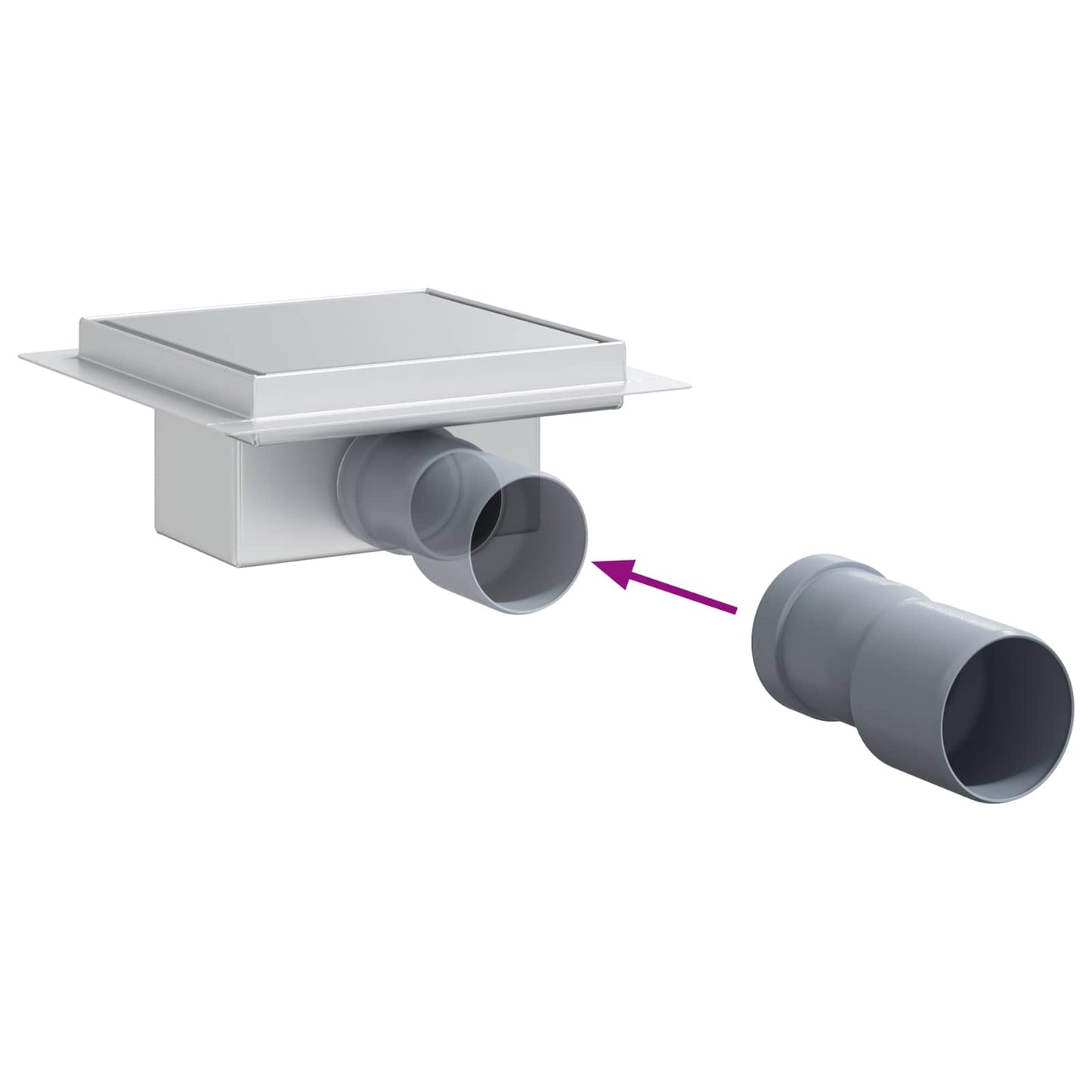 vidaXL 2 σε 1 εκροή ντους Ασημί 15 x 15 εκ Ανοξείδωτο Ατσάλι 304