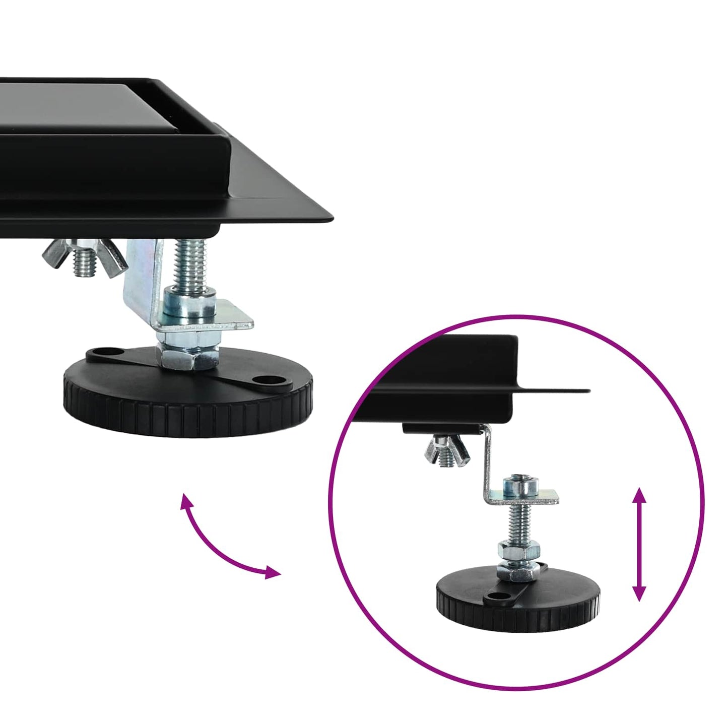 vidaXL Σιφόνι ντους 2-σε-1 με 360° σιφόνι Μαύρο 70 cm
