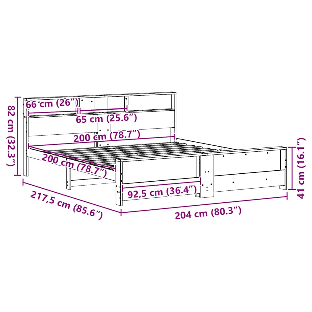 vidaXL Σκελετός Κρεβατιού Λευκό 200 x 200 cm Επεξεργασμένο ξύλο