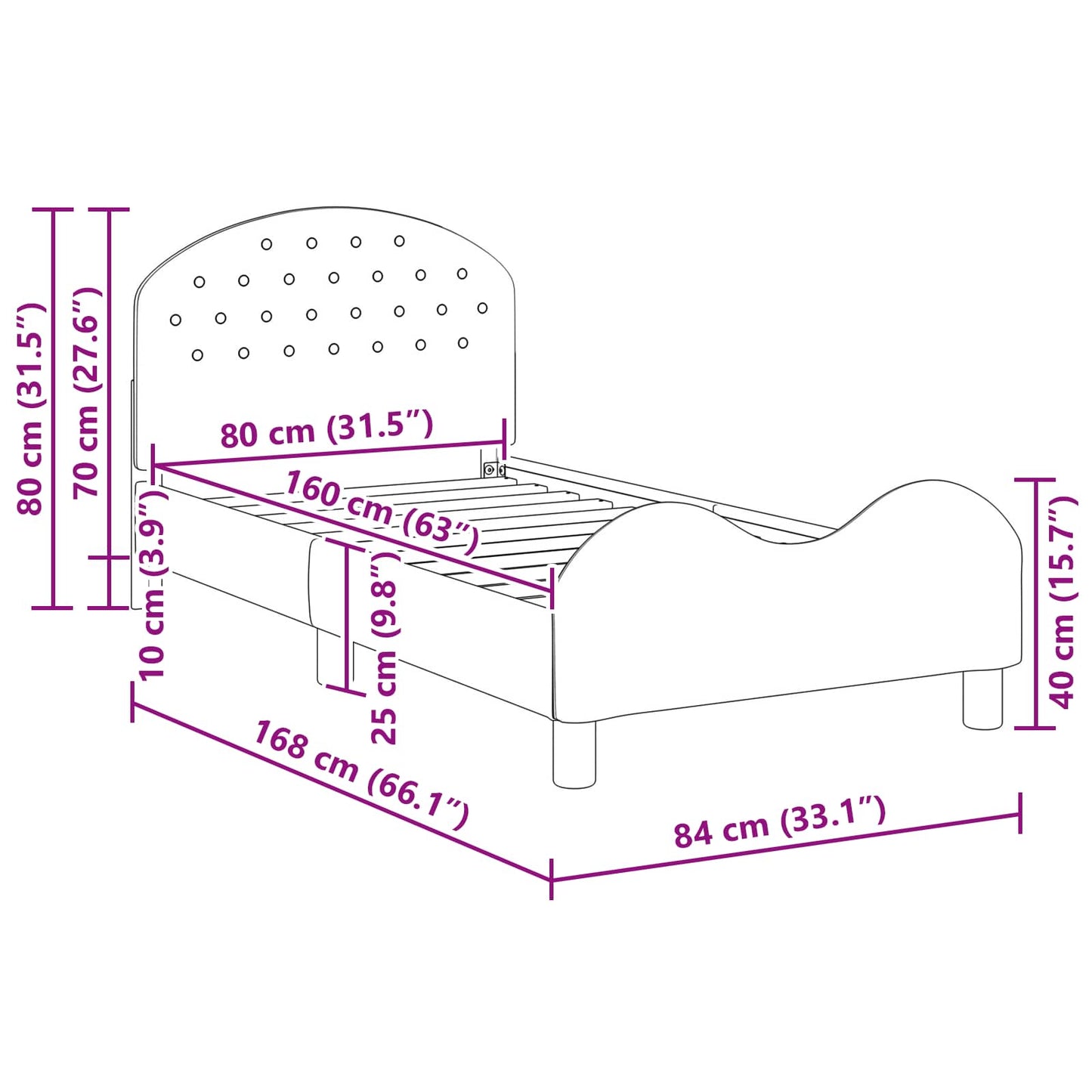 vidaXL Κρεβάτι Παιδικής Κρεβατοκάμαρας με Κεφαλάκι Ανοιχτό γκρι