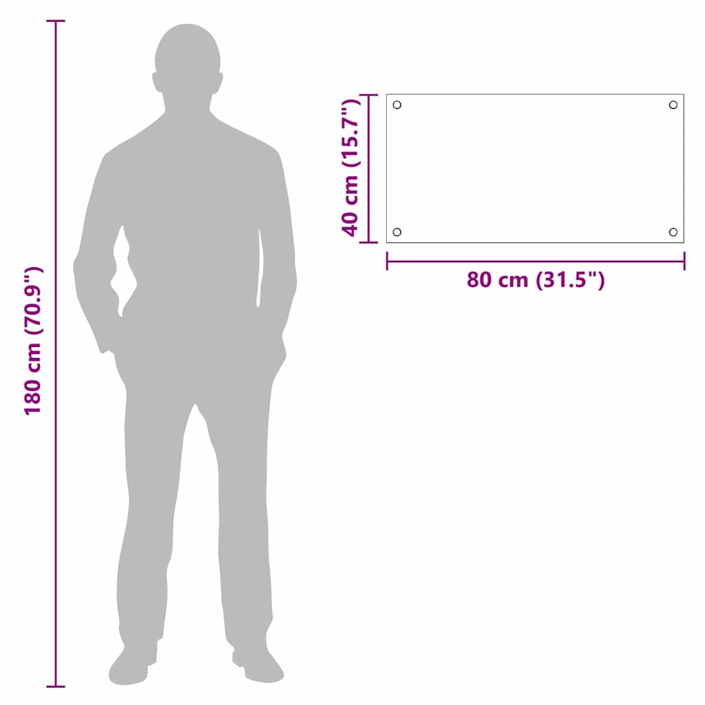 vidaXL Πίσω Πάνελ Κουζίνας Μαύρο 80 x 40 x 0,8 εκ. σκληρυμένο γυαλί