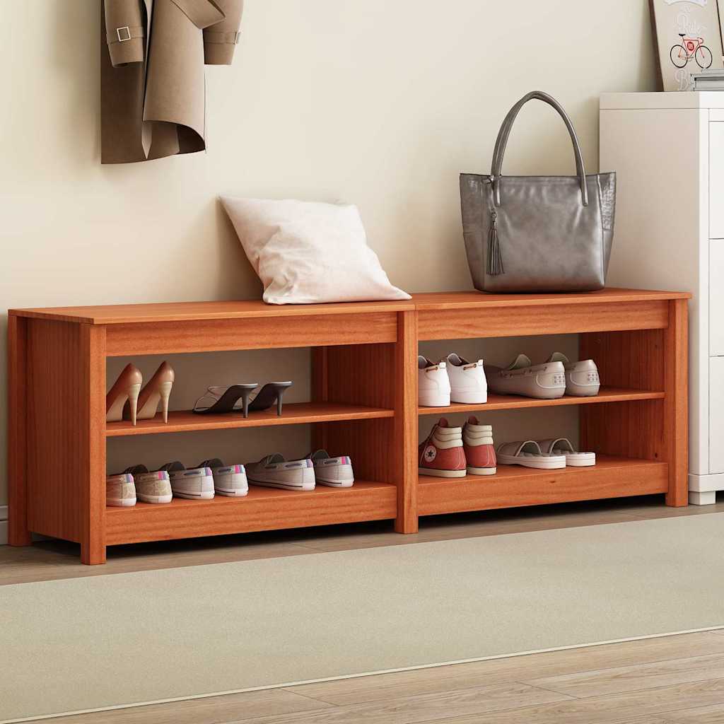vidaXL Πάγκος για παπούτσια με ράφι Καφέ κεριού 160 x 36.5 x 50 εκ.