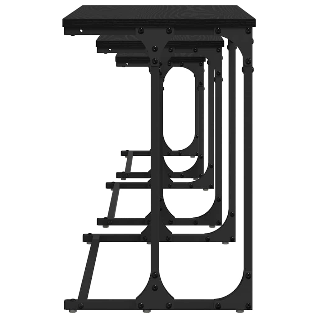 vidaXL Φωτιστικό Τραπεζάκι 3 pcs Μαύρη δρυς 50.5 x 35 x 53 εκ.