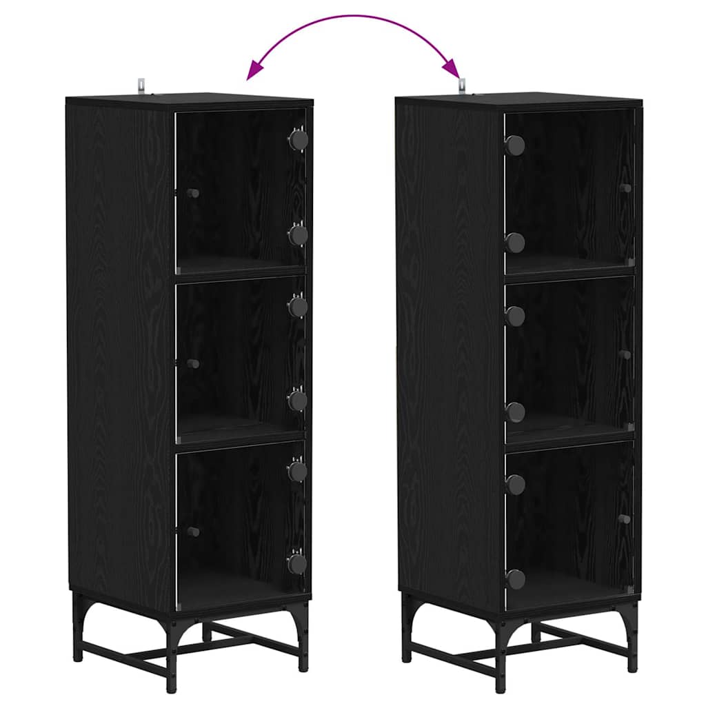 vidaXL Highboard Μαύρη δρυς 35 x 37 x 117 εκ. Επεξεργασμένο ξύλο