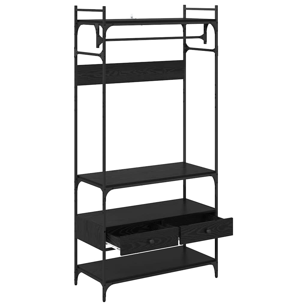 vidaXL Ντουλάπι Μαύρη δρυς 89 x 39 x 184.5 εκ. Επεξεργασμένο ξύλο