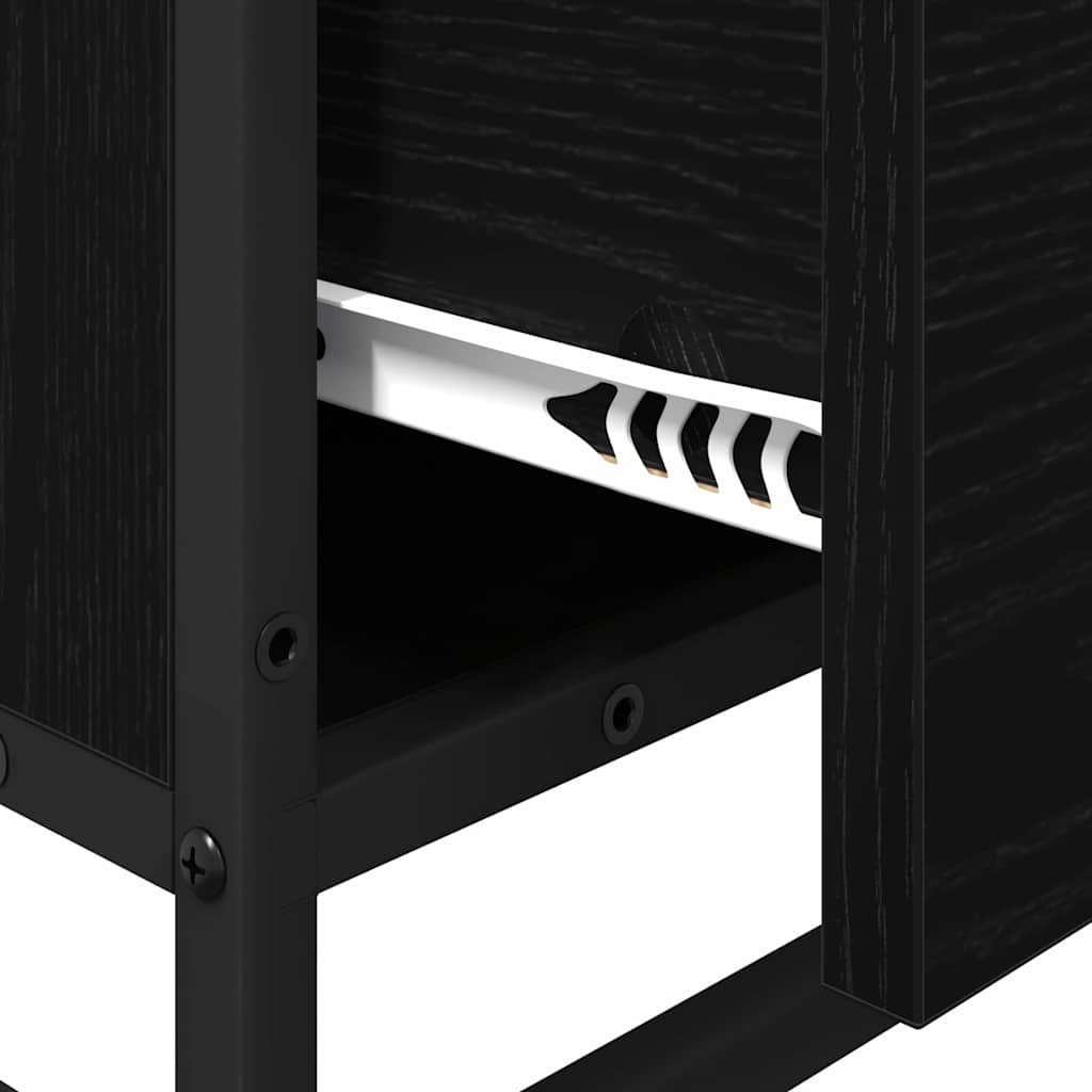 vidaXL Ντουλάπι Μπάνιου με συρτάρι Μαύρη δρυς 35 x 37.5 x 100 εκ.