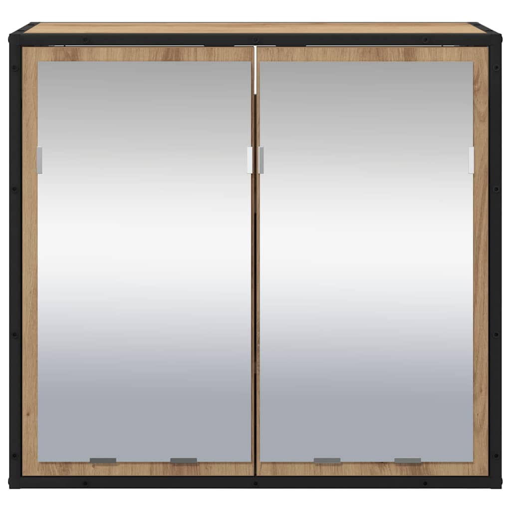 vidaXL Καθρέφτης Ντουλάπα Μπάνιου με ράφι artisan δρυς 65 x 20 x 60 εκ