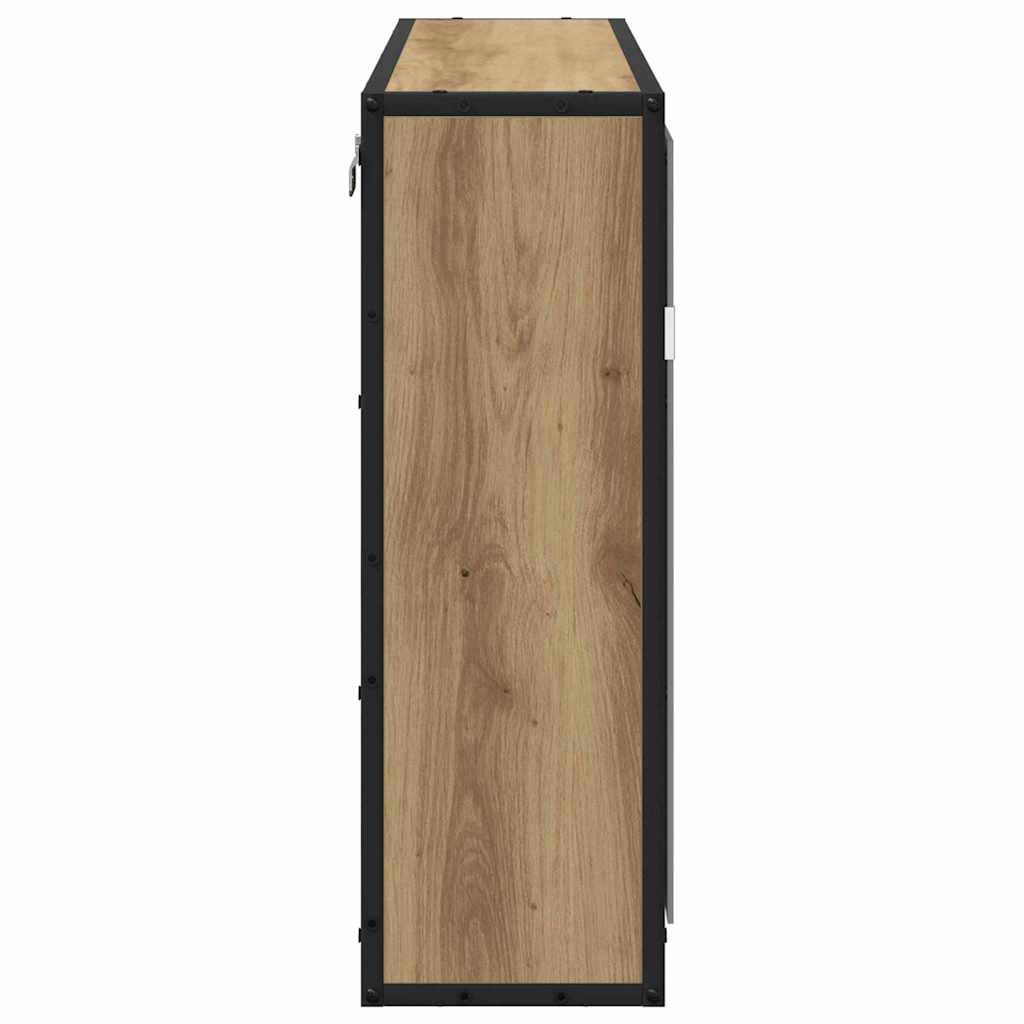 vidaXL Καθρέφτης Ντουλάπα Μπάνιου με ράφι artisan δρυς 65 x 20 x 60 εκ