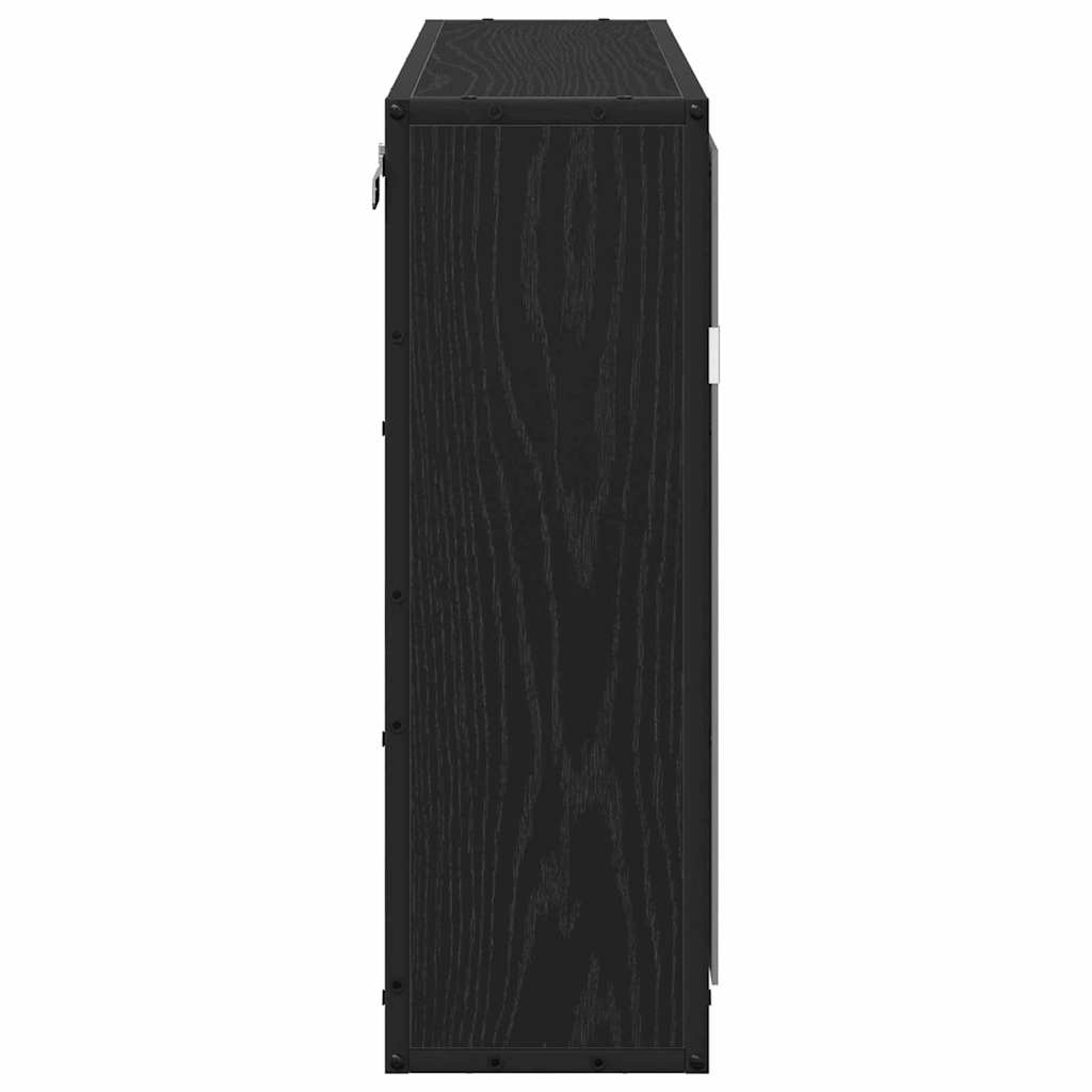 vidaXL Καθρέφτης Ντουλάπα Μπάνιου με ράφι Μαύρη δρυς 65 x 20 x 60 εκ