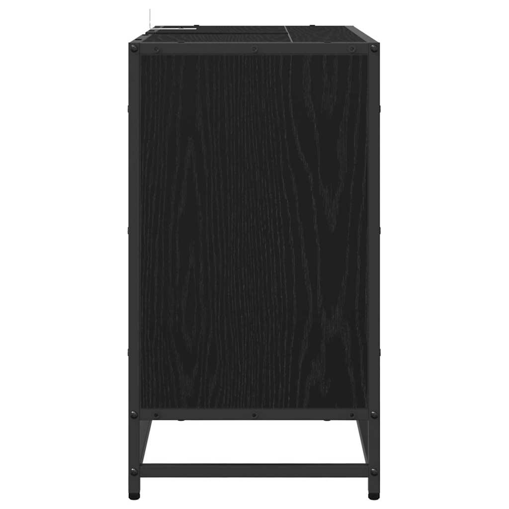 vidaXL Ντουλάπα Νιπτήρα Mπάνιου με συρτάρι Μαύρη δρυς 65 x 33 x 60 εκ