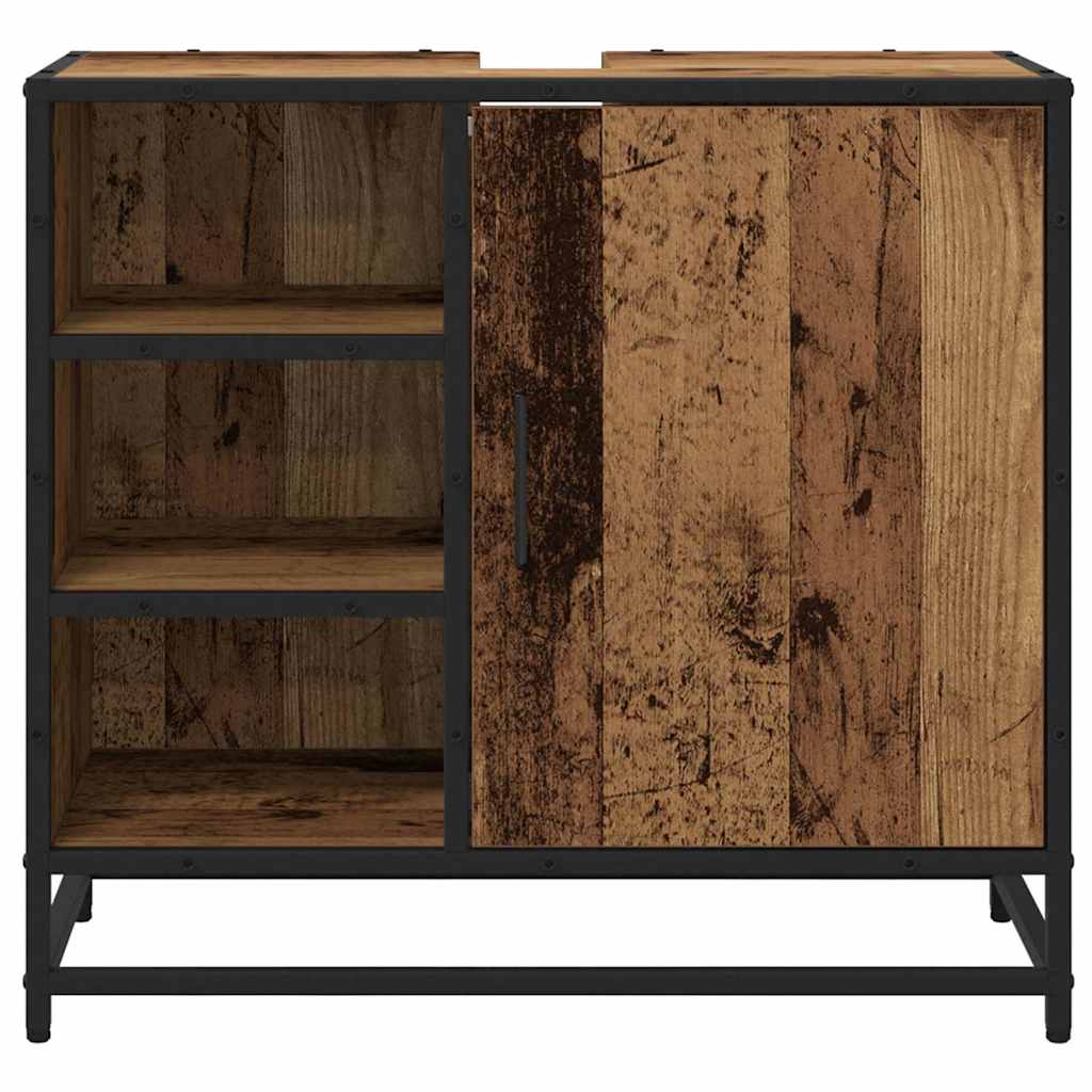 vidaXL Ντουλάπα Νιπτήρα Mπάνιου με ράφι Παλαιό ξύλο 65 x 33 x 60 εκ