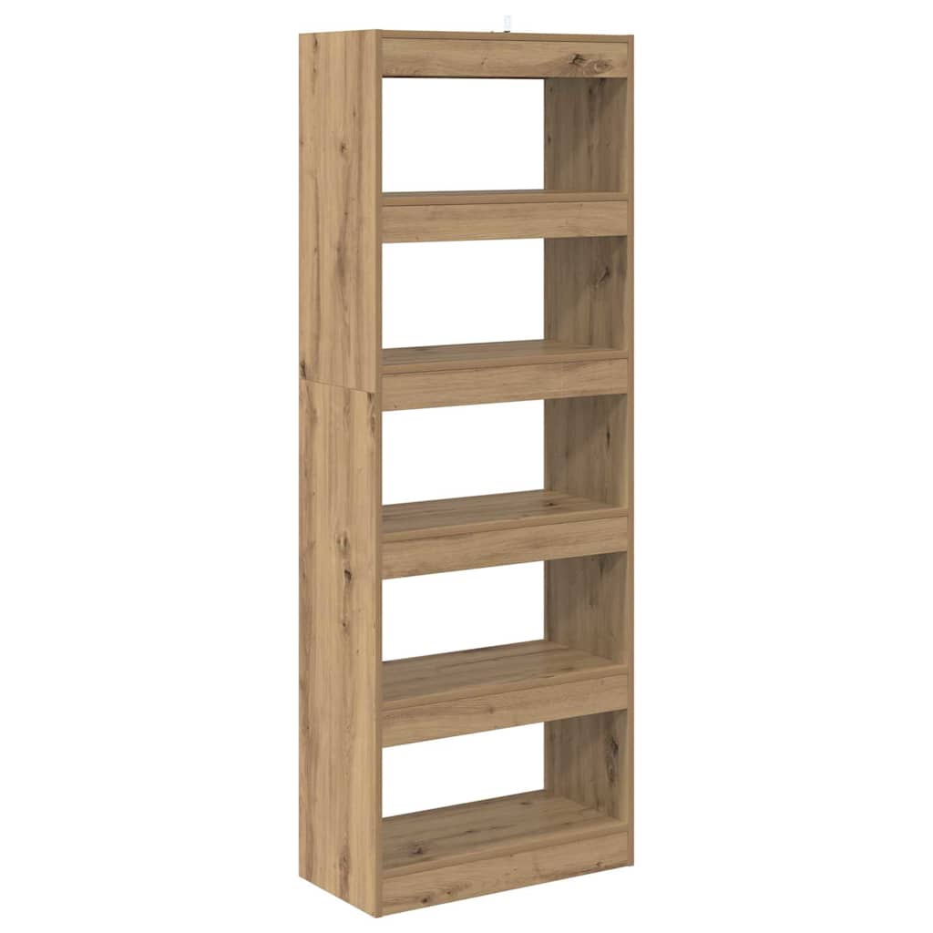 vidaXL Βιβλιοθήκη artisan δρυς 60 x 30 x 166 εκ Επεξεργασμένο ξύλο