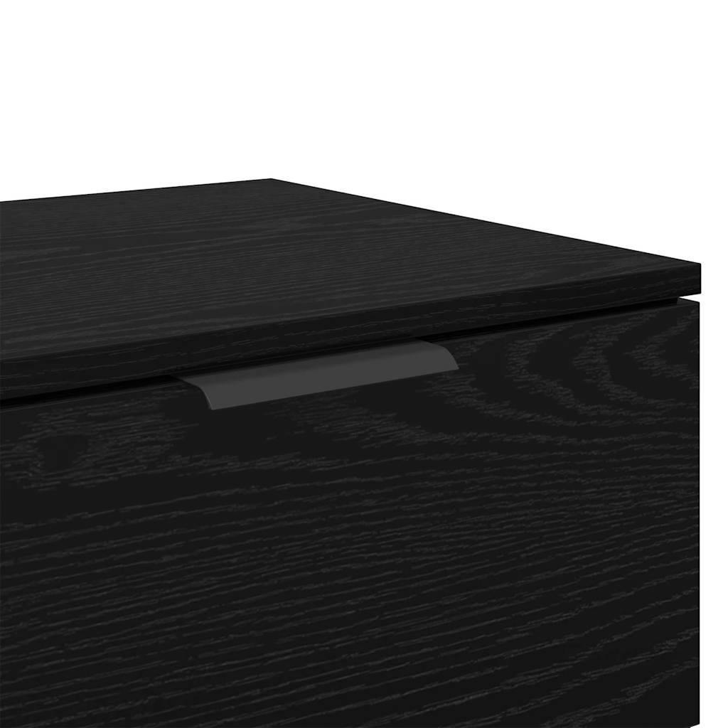 vidaXL Κομοδίνο 2 pcs Μαύρη Οξυά 45 x 39 x 50 εκ. Επεξεργασμένο ξύλο