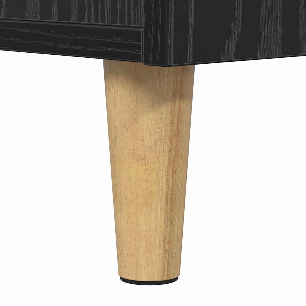 vidaXL Ντουλάπι κρεβατιού με συρτάρι 2 pcs Μαύρη Οξυά 40 x 35 x 47.5cm