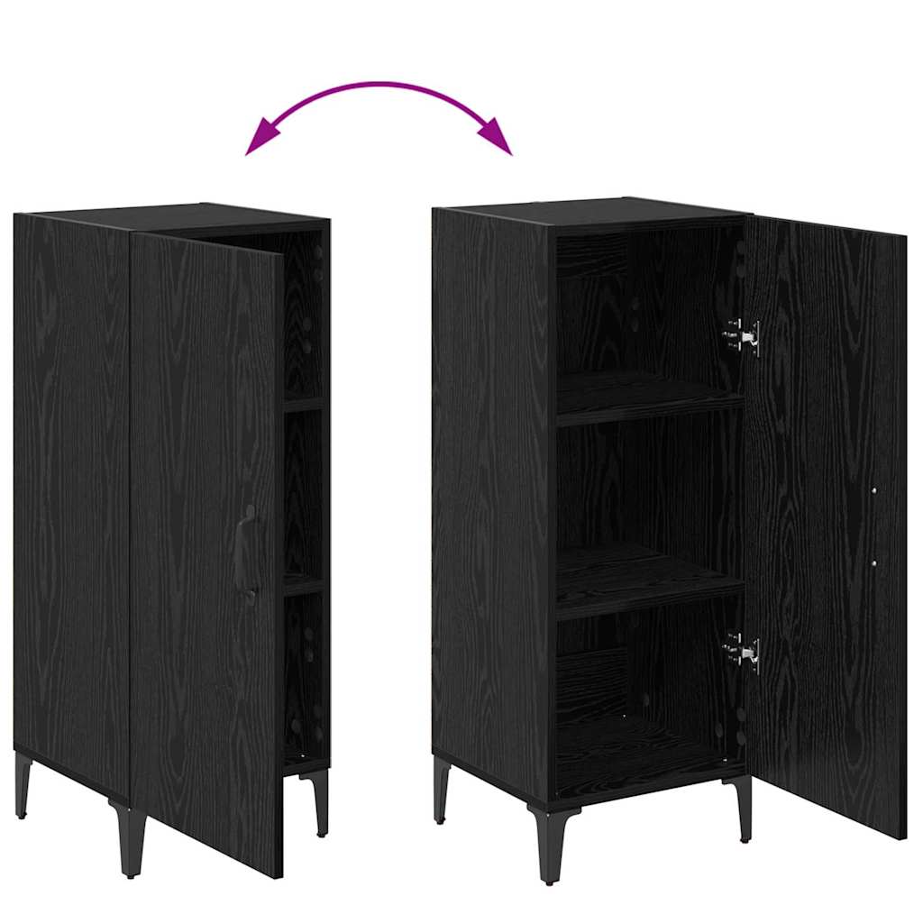 vidaXL Πλαϊνό γραφείο Μαύρη Οξυά 34,5 x 34 x 90 εκ. Επεξεργασμένο ξύλο