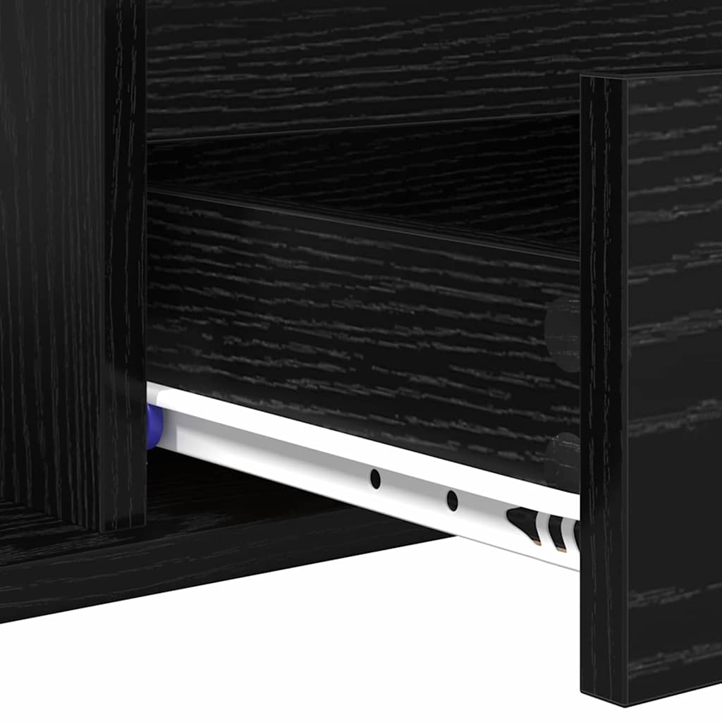 vidaXL Τραπεζάκι σαλονιού με συρτάρι Μαύρη δρυς 90 x 49 x 45 εκ