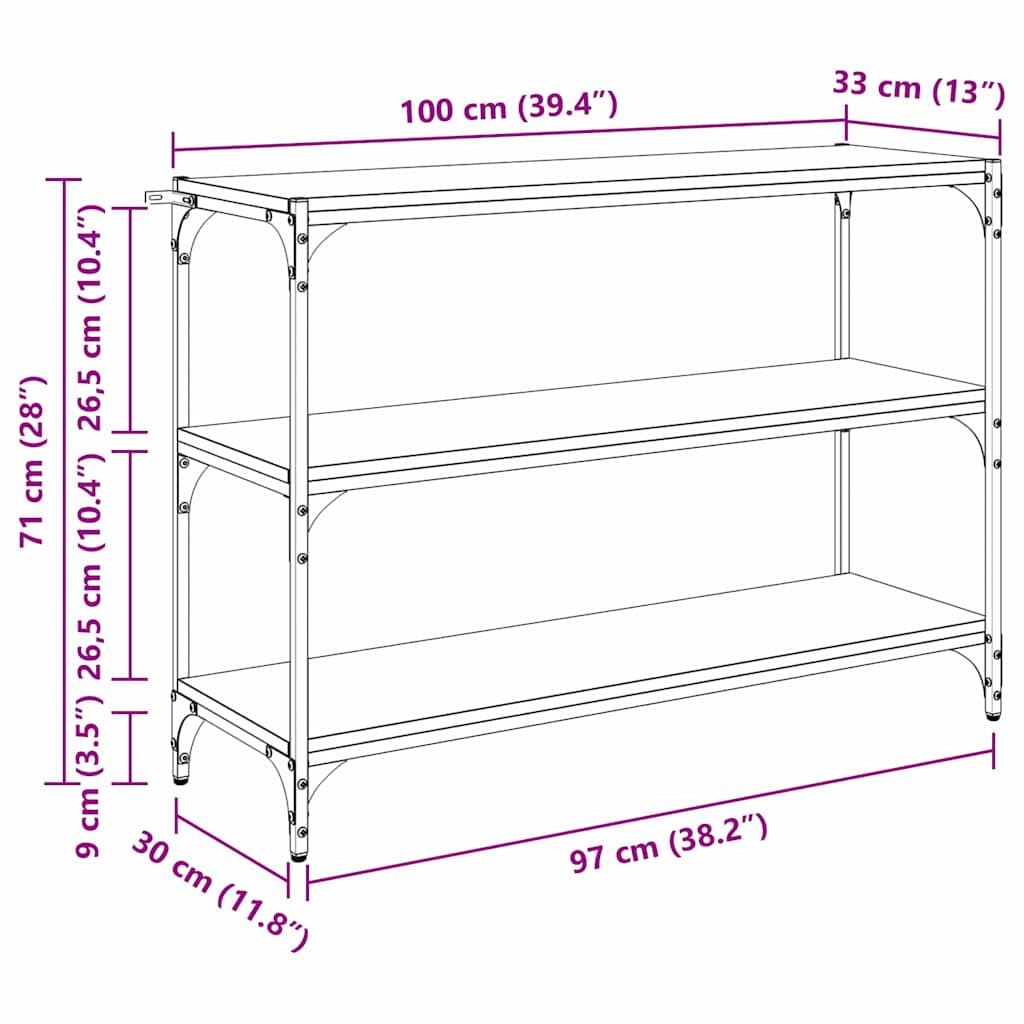 vidaXL Βιβλιοθήκη artisan δρυς 40 x 33 x 70.5 εκ. Επεξεργασμένο ξύλο