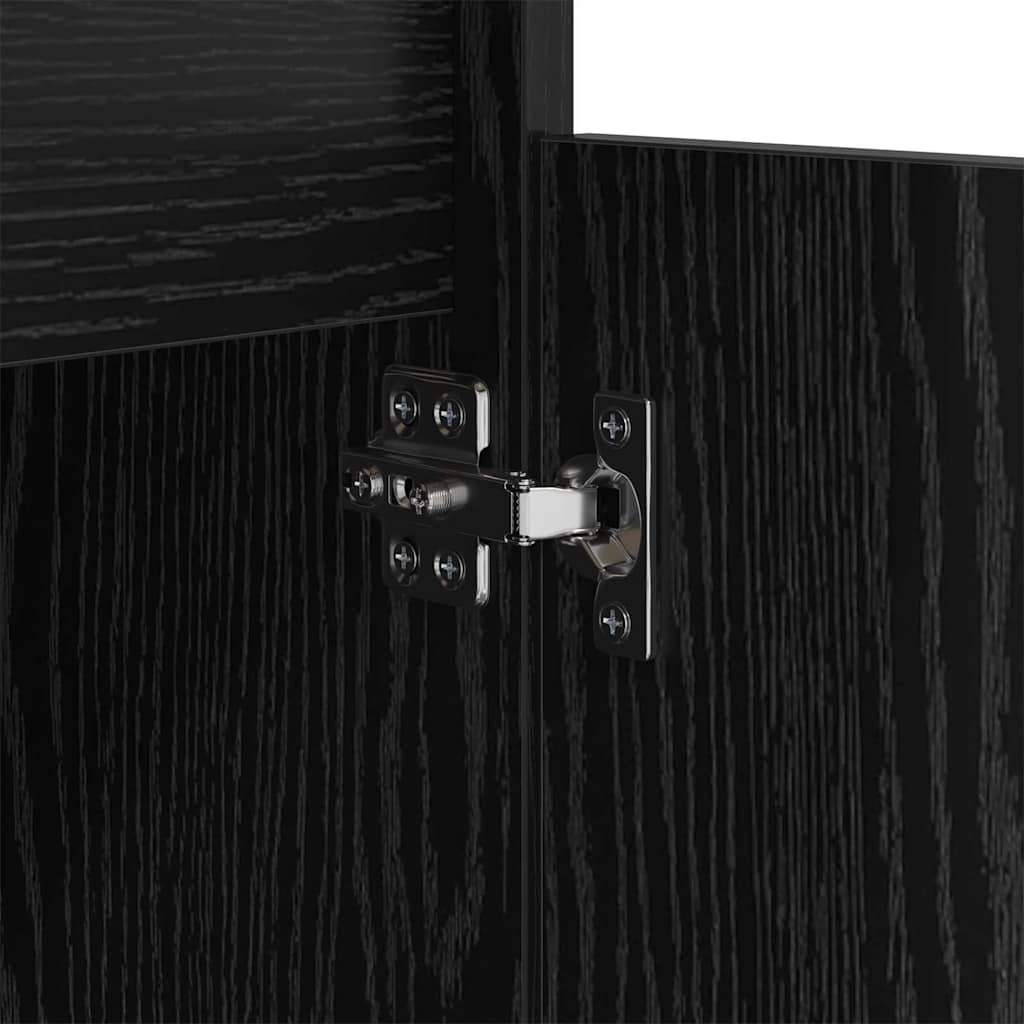 vidaXL Κομοδίνο 2 pcs Μαύρη Οξυά 40 x 35 x 70 εκ. Επεξεργασμένο ξύλο