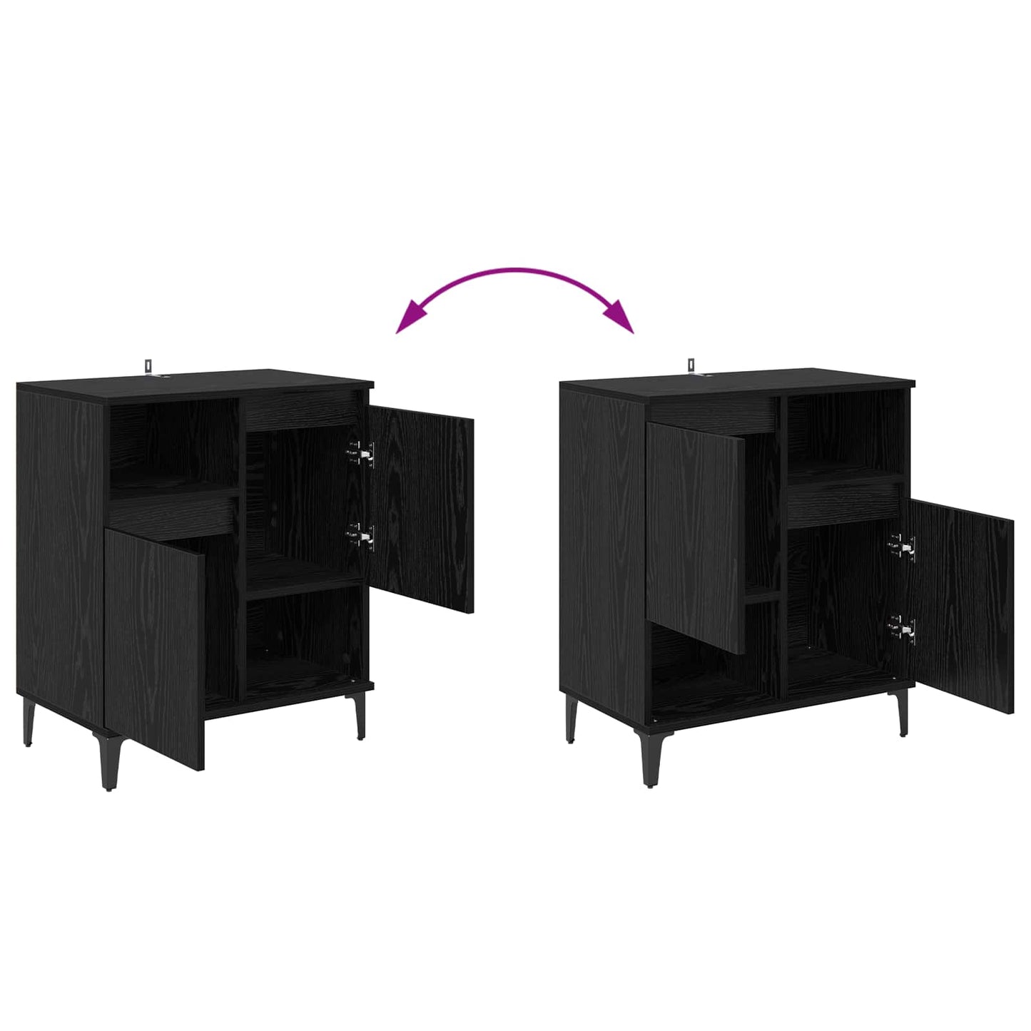 vidaXL Πλαϊνό γραφείο Μαύρη Οξυά 60 x 35 x 70 cm Επεξεργασμένο ξύλο