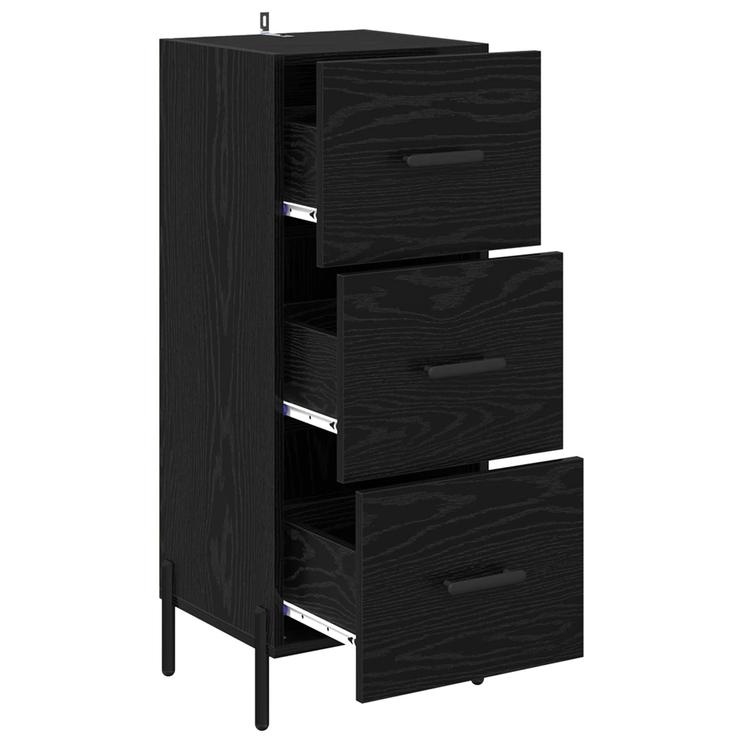 vidaXL Πλαϊνό γραφείο Μαύρη δρυς 34 x 34.5 x 90 εκ Επεξεργασμένο ξύλο