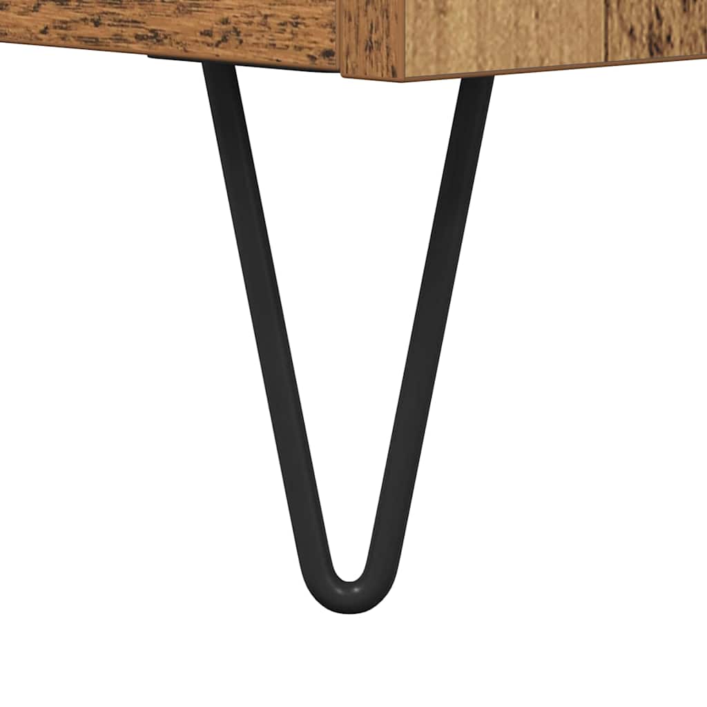 vidaXL Πλαϊνό γραφείο με συρτάρι Παλιό Ξύλο 60 x 35 x 70 cm