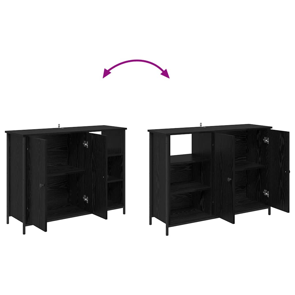 vidaXL Πλαϊνό γραφείο Μαύρη Οξυά 100 x 33 x 75 εκ Επεξεργασμένο ξύλο