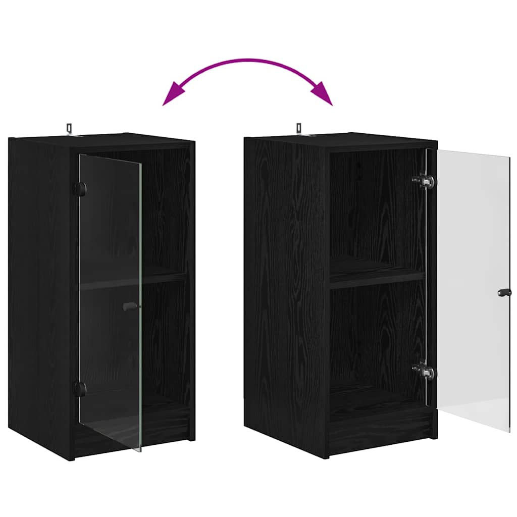 vidaXL Πλαϊνό γραφείο Μαύρη δρυς 35 x 37 x 76 εκ Επεξεργασμένο ξύλο