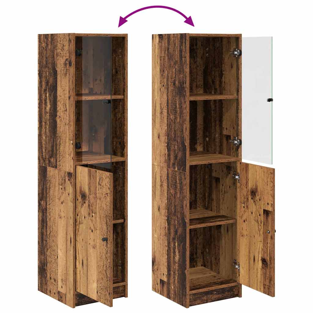 vidaXL Highboard Παλιό Ξύλο 35 x 37 x 142 εκ Επεξεργασμένο ξύλο
