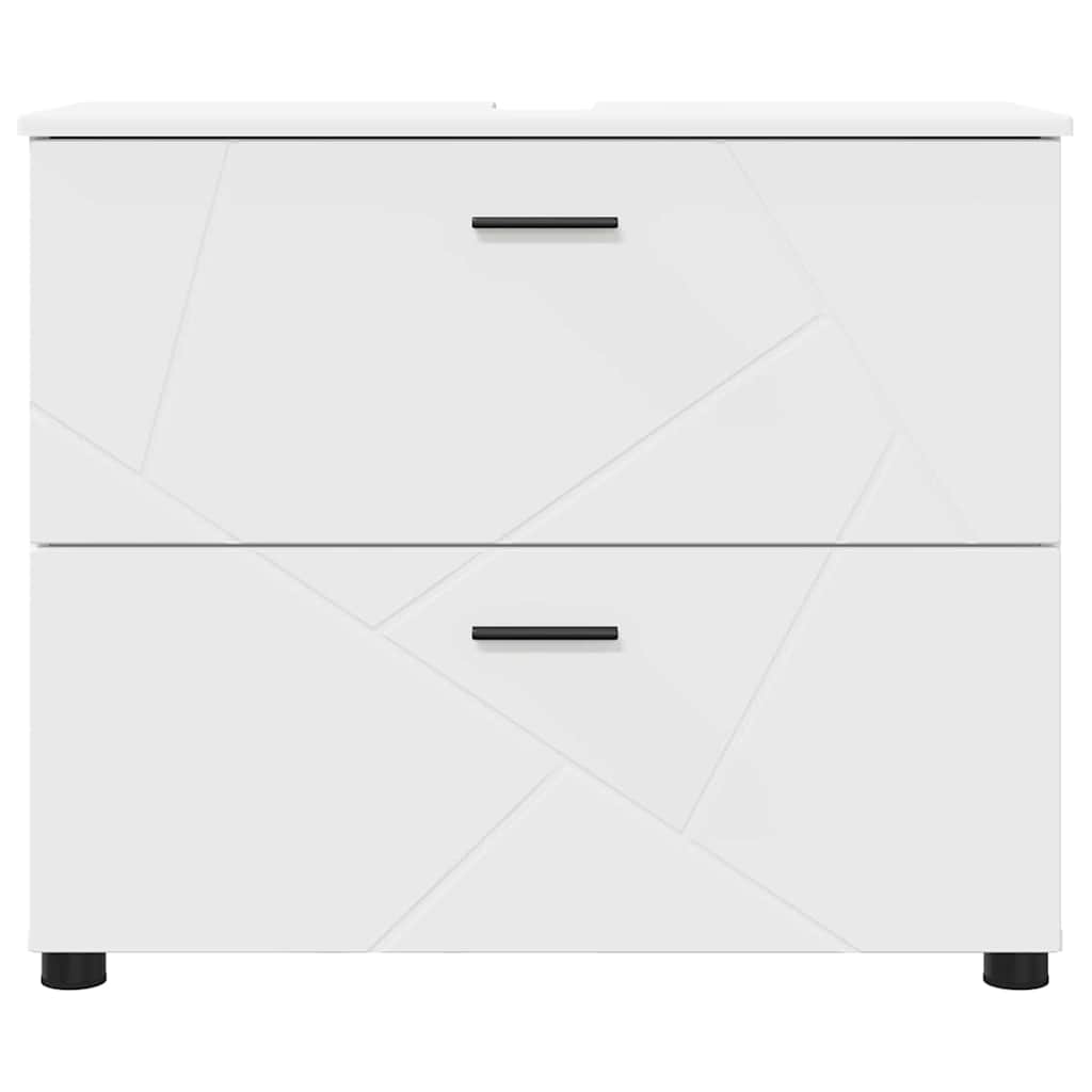 vidaXL Ντουλάπι Μπάνιου Λευκό 76,5 x 35 x 64 εκ Επεξεργασμένο ξύλο