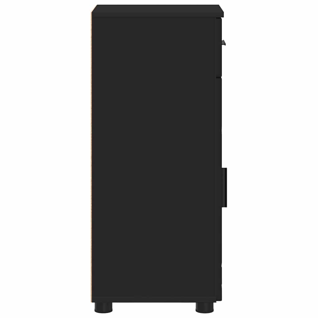 vidaXL Ντουλάπι Μπάνιου Μαύρο 30 x 35 x 80 εκ Επεξεργασμένο ξύλο