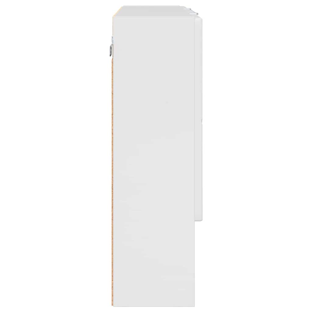 vidaXL Καθρέφτης Ντουλάπα Μπάνιου Γυαλιστερό λευκό 80 x 17 x 55 εκ.
