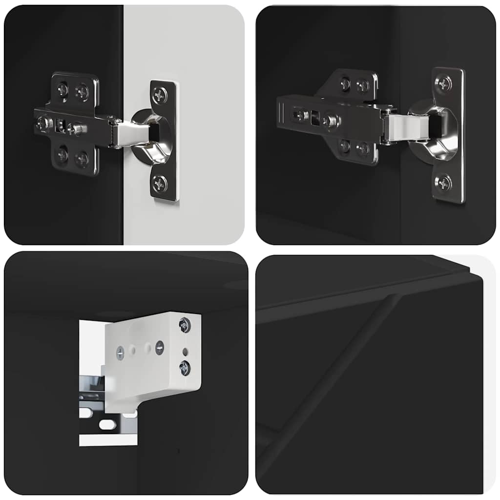 vidaXL Ντουλάπα Καθρέφτη Μαύρο 59 x 17 x 55 cm Επεξεργασμένο ξύλο