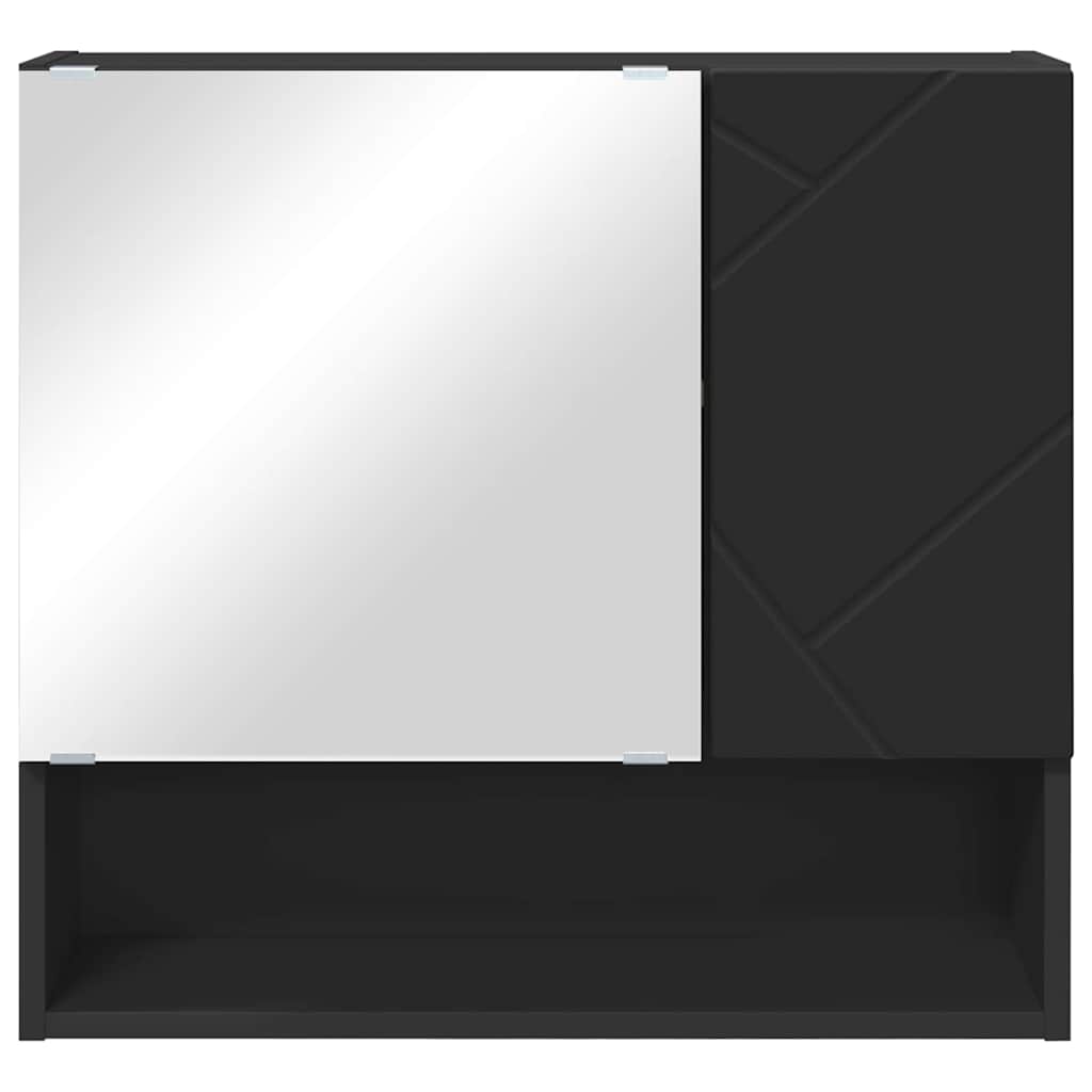 vidaXL Ντουλάπα Καθρέφτη Μαύρο 59 x 17 x 55 cm Επεξεργασμένο ξύλο