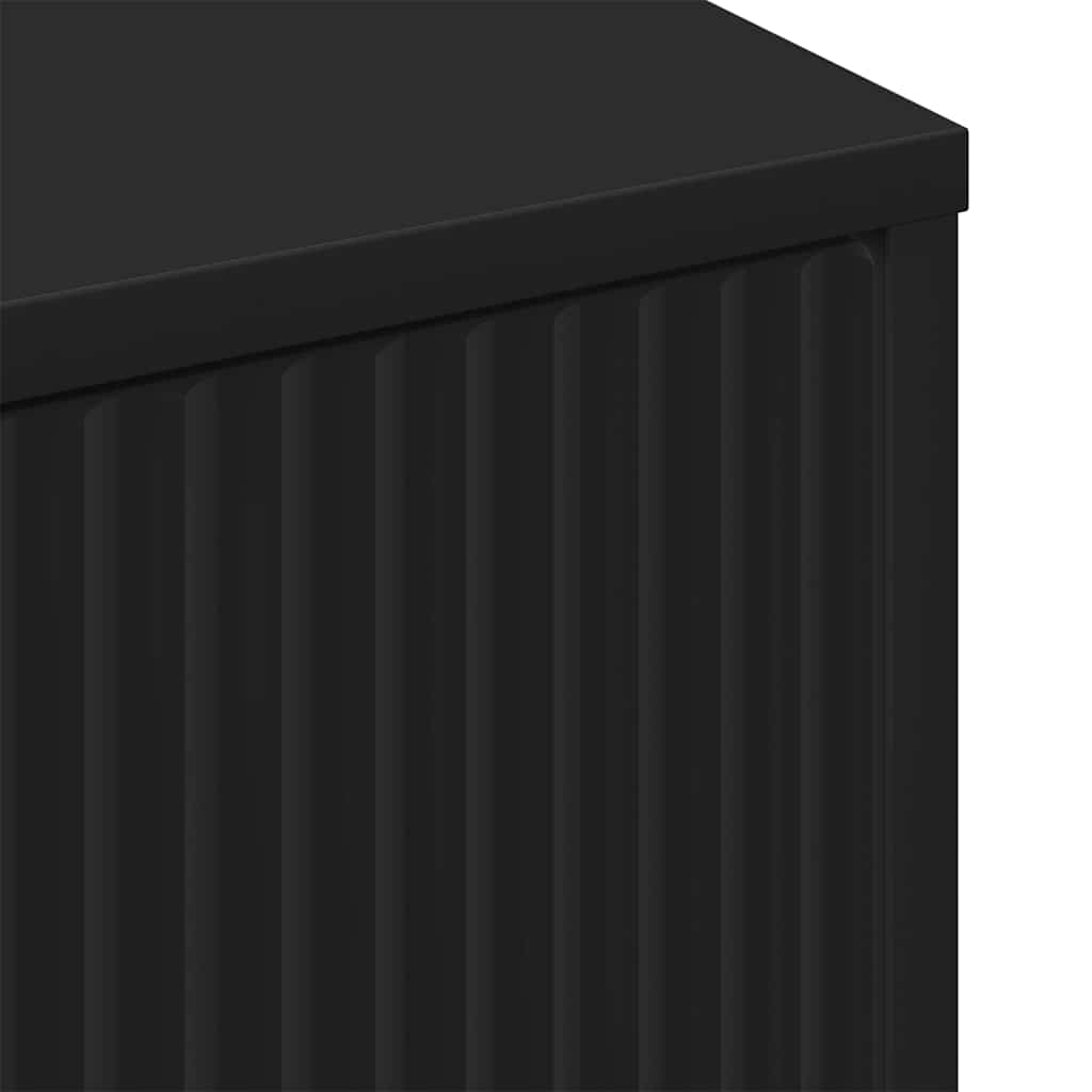 vidaXL Ντουλάπι Μπάνιου Μαύρο 39 x 23.5 x 65 εκ. Επεξεργασμένο ξύλο