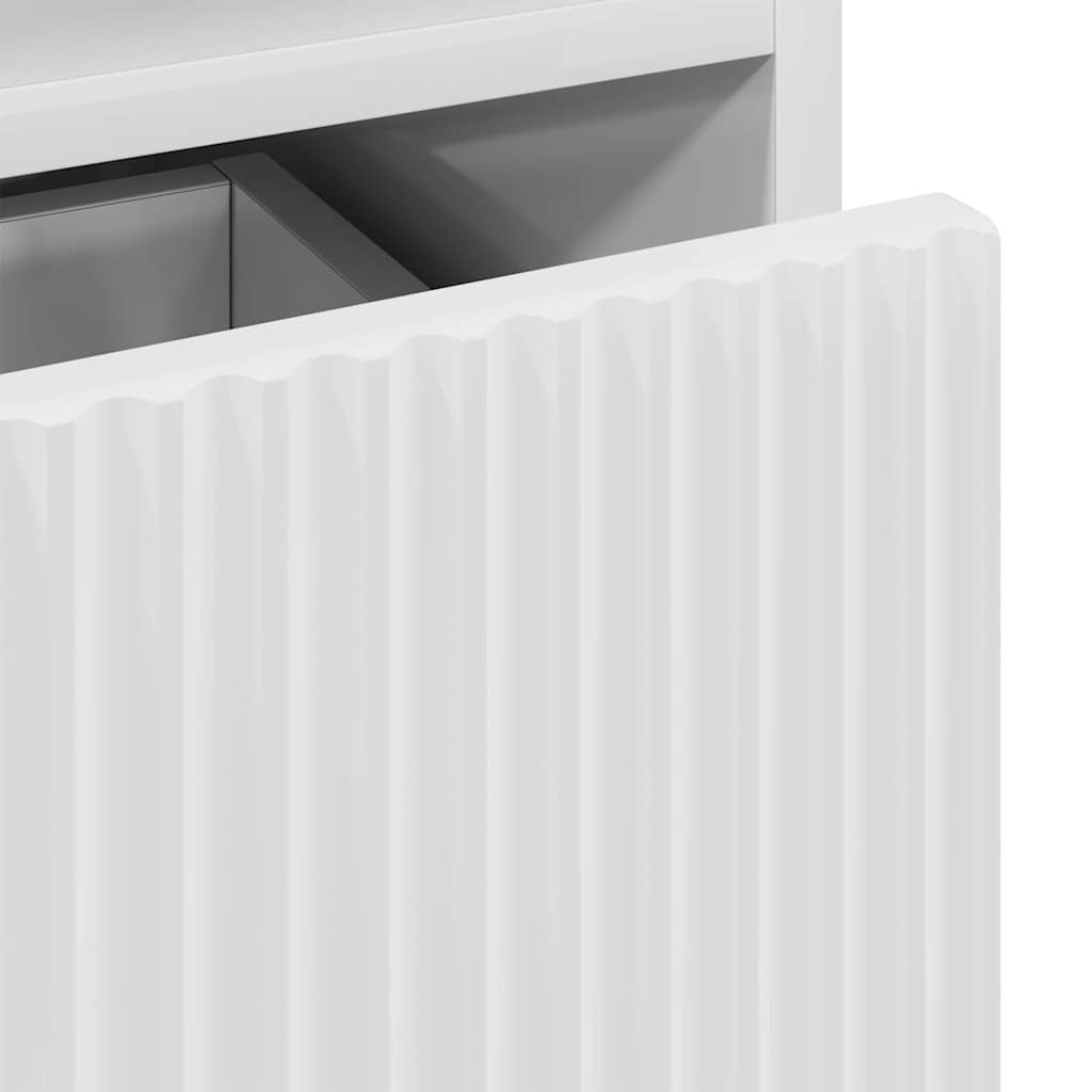 vidaXL Ψηλό ντουλάπι μπάνιου Γυαλιστερό λευκό 31.5 x 33 x 190 εκ.