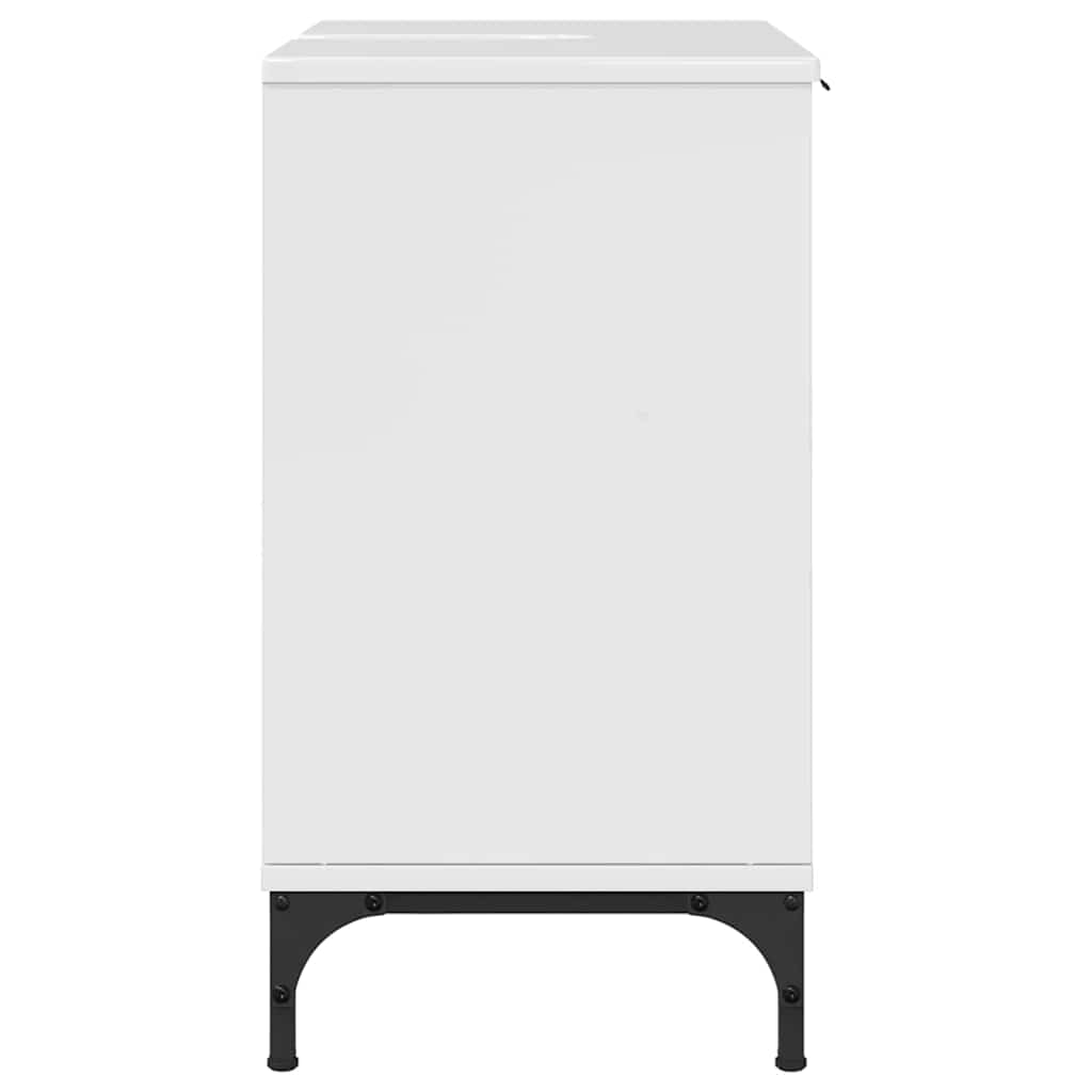 vidaXL Ντουλάπα Νιπτήρα Mπάνιου Γυαλιστερό λευκό 60.5 x 33.5 x 61 εκ