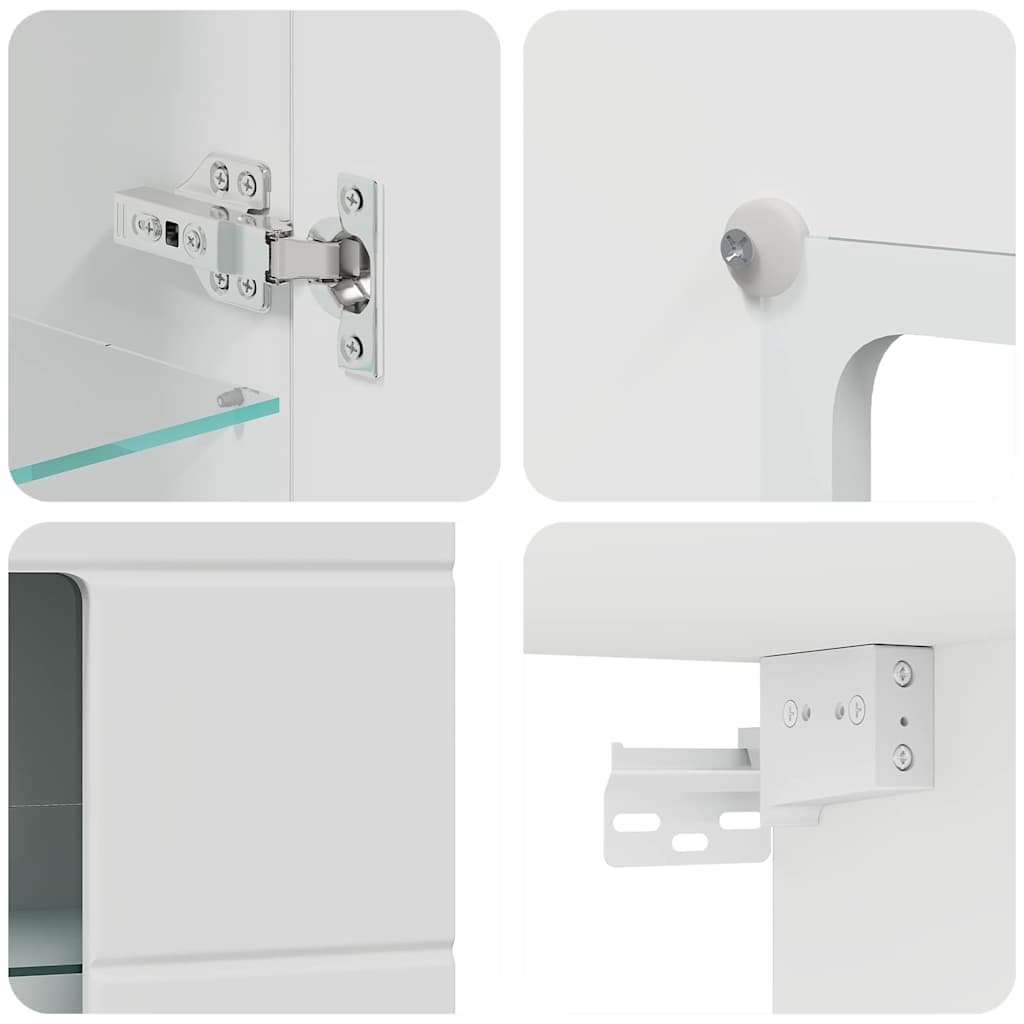 vidaXL Ντουλάπα τοίχου Λευκό 55 x 29 x 100 εκ Επεξεργασμένο ξύλο