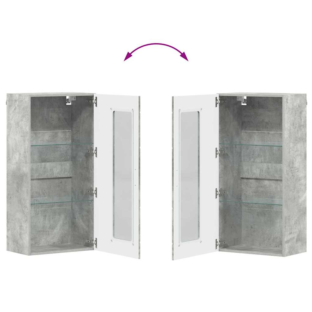 vidaXL Ντουλάπα τοίχου με ράφι Γκρι σκυροδέματος 55 x 29 x 100 εκ